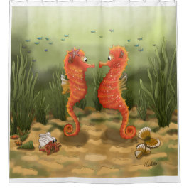 Cortina Para Box DE Duschvorhang Seepferdchen 