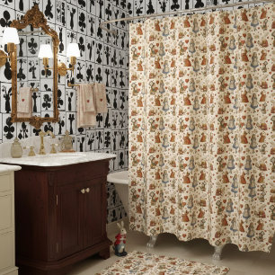 Cortina Para Box Decoração de banheiro caprichosa da Alice no País