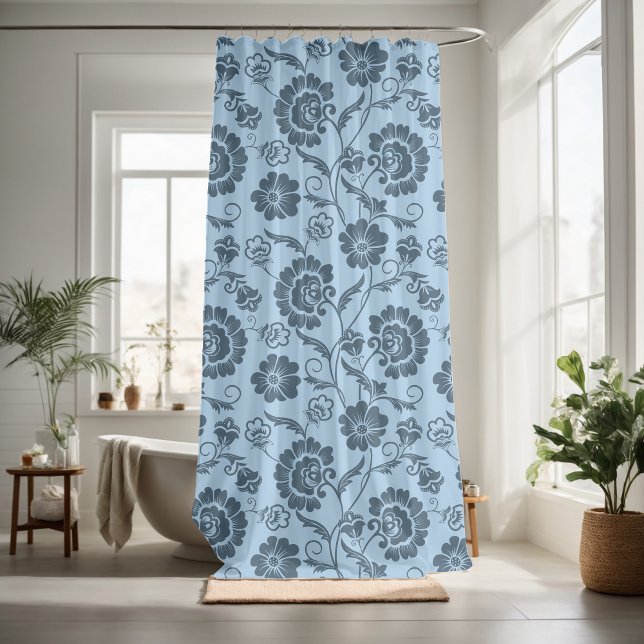 Cortina Para Box Decore seu banheiro com padrão contínuo (Criador carregado)