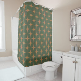 Cortina Para Box Deep Green Terracotta Meio século Modern Boho