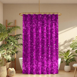 Cortina Para Box Deep Pink Glam Faux Glitter Pattern