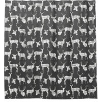 Deer Buck and Doe Silhouette Black and White