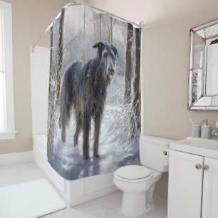 Cortina Para Box Deerhound Escocês Deixe-o nevar no Natal