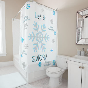 Cortina Para Box Deixe Nevar Floresta de Inverno