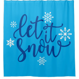 Cortina Para Box Deixe-o nevar com flocos de neve