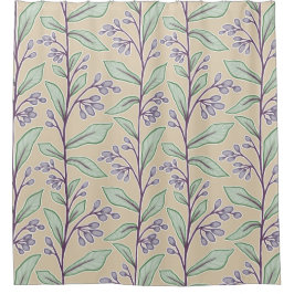 Cortina Para Box Delicar O Reverso Botânico M8 Grandes Plantas Roxo