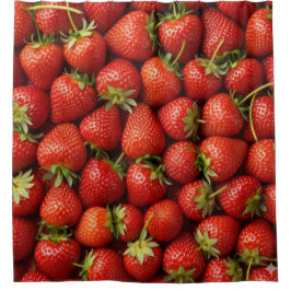 Cortina Para Box Delícia de Frutas: Padrão de Morango Sem Costura
