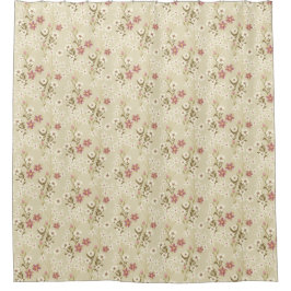 Cortina Para Box Delícia Floral do Jardim em magenta suave e branco