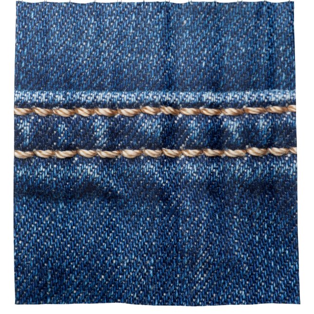 Cortina Para Box Densidade com títulos: a textura do jeans fechado. (Frente)