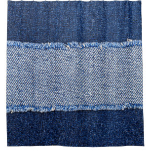 Cortina Para Box Densidade torn: tecido jeans azul.