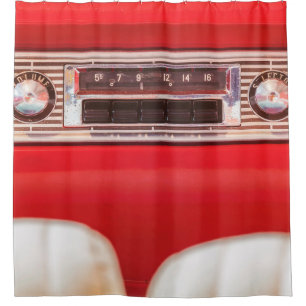 Cortina Para Box Dentro de rádio de carro antigo um carro americano