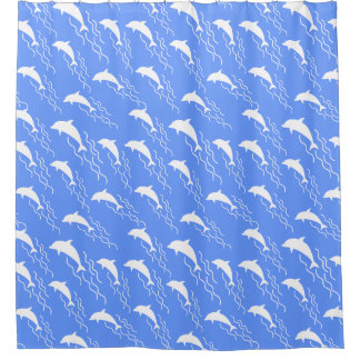 Cortina Para Box desenho de golfinhos nadando