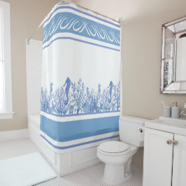 Cortina Para Box Design azul-marinho