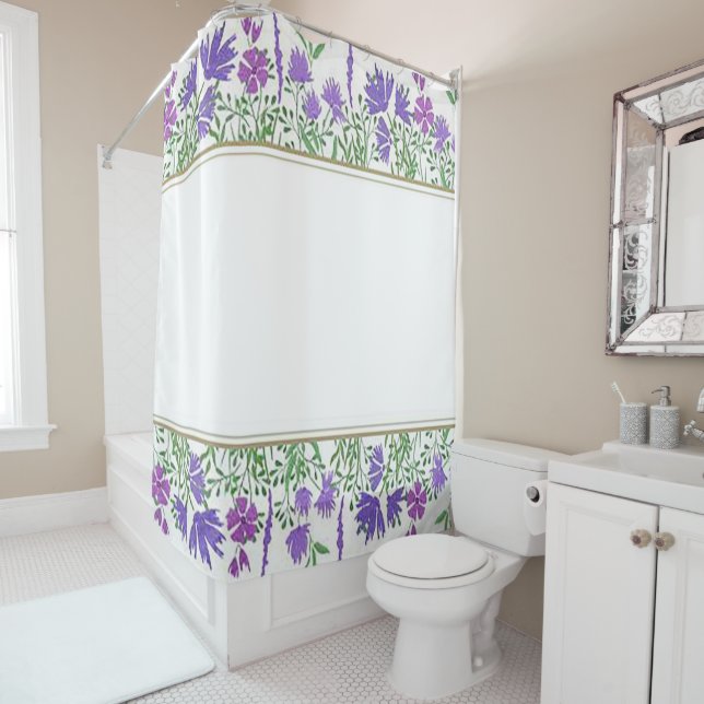 Cortina Para Box Design com padrão de Lavanda adorável (In Situ)