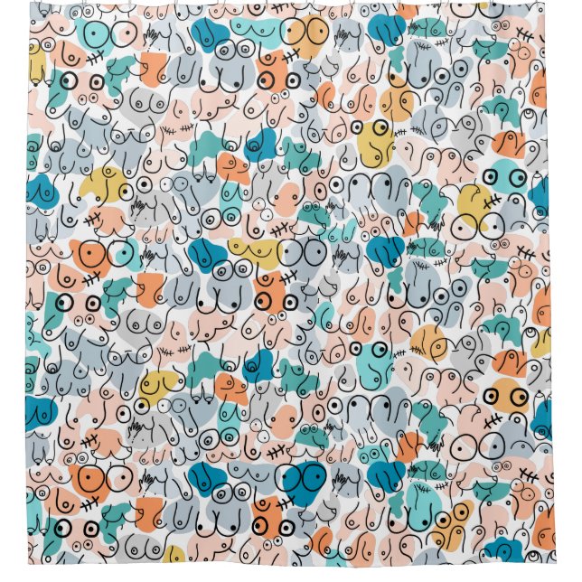 Cortina Para Box design de busto azul (Frente)