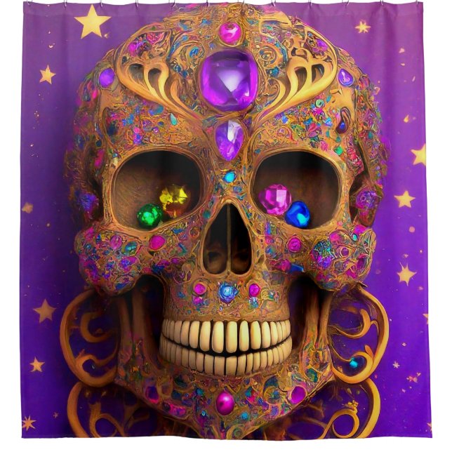 Cortina Para Box Design de crânio (Frente)