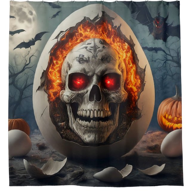 Cortina Para Box Design de crânio (Frente)