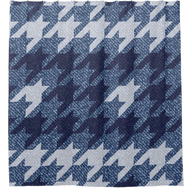 Cortina Para Box Design de Fundo dos Jeans de Tartan Houndstooth (Frente)