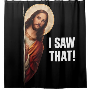 Cortina Para Box Design de meme cristão engraçado de Jesus "Eu Vi I