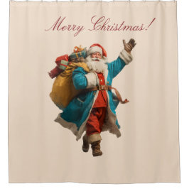 Cortina Para Box Design de Natal Personalizado com Papai Noel Vinta