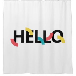 Cortina Para Box design de Olá moderno, divertido, divertido e col