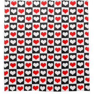 Cortina Para Box Design de Padrão Cardíaco de Amor Geométrico