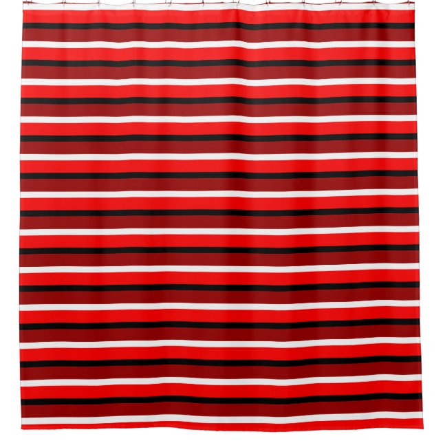 Cortina Para Box Design de Padrão de Stripes Vermelhas Vermelhas e  (Frente)