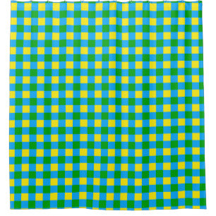 Cortina Para Box Design de Padrão de Xadrez de Verificação Amarelo