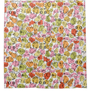 Cortina Para Box design de peito divertido