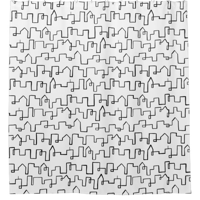 Cortina Para Box Design de pintura de paisagem urbana moderna (Frente)
