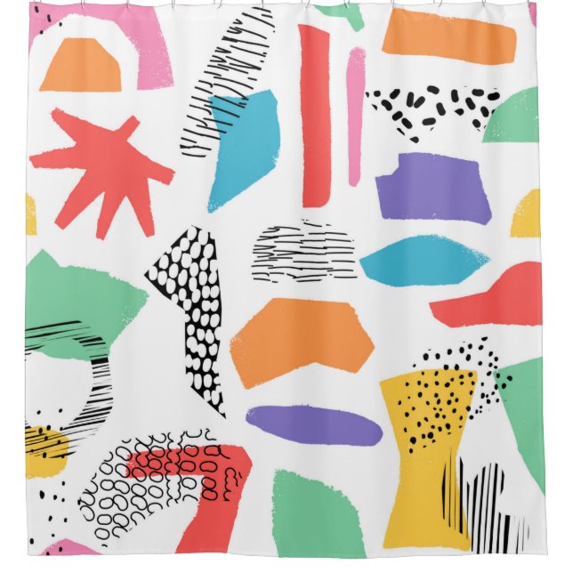 Cortina Para Box Design de superfície desenhada à mão. Textura artí (Frente)