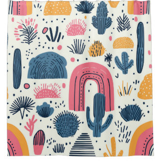 Cortina Para Box Design do deserto de Cute Boho Cactus
