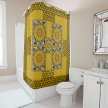 Design Dourado de Girassol com Estampa Africana Es