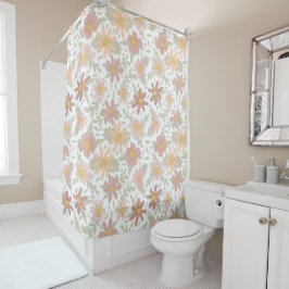 Cortina Para Box Design Floral de cores claras