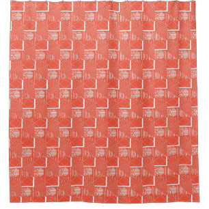 Cortina Para Box Design Moderno Coral Chic