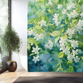 Cortina Para Box Desvio do Flor do Jasmine da Aquarela