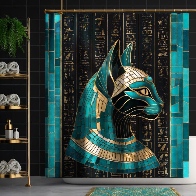 Cortina Para Box Deusa Gato Egípcia Bastet - Arte Mosaica (Criador carregado)