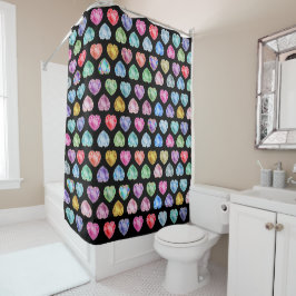 Cortina Para Box Diamond Heart Watercolor Pattern Cute Pastel Girly