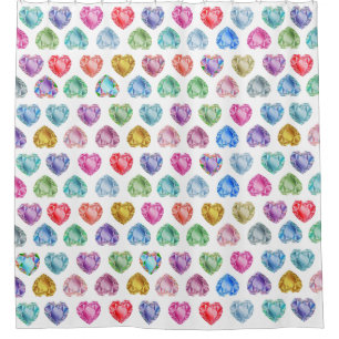Cortina Para Box Diamond Heart Watercolor Pattern Cute Pastel Girly