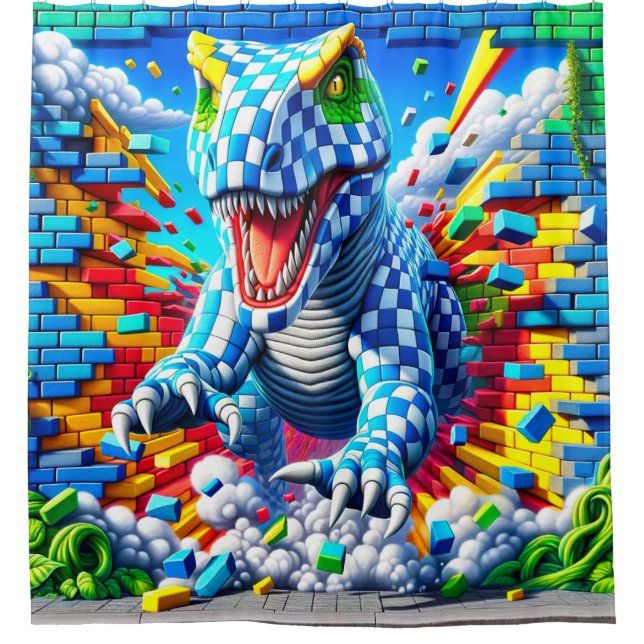 Cortina Para Box Dinossauro Arte (Frente)