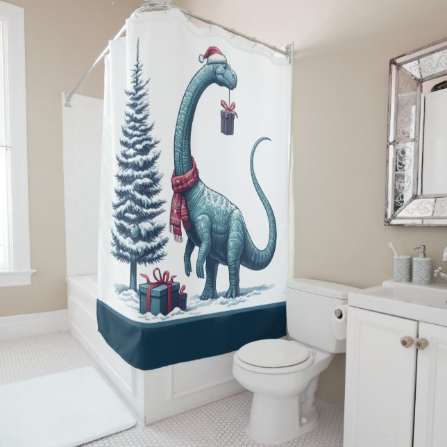 Cortina Para Box dinossauro de Natal Brontossauro (In Situ)