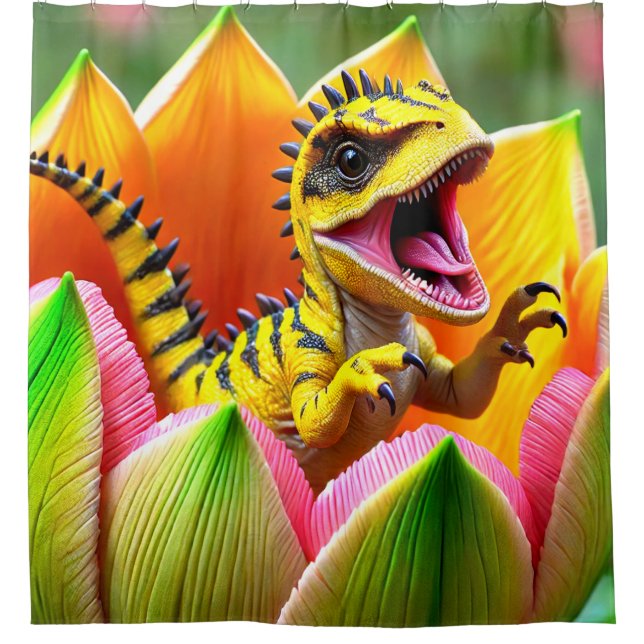 Cortina Para Box Dinossauro Pimentado Amarelo (Frente)