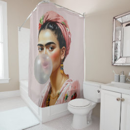 Cortina Para Box Diva com chiclete floral de cachecol