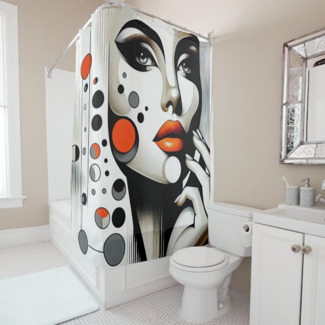 Cortina Para Box Diva Pop Retroativa: Elegância Geométrica Abstrato (In Situ)