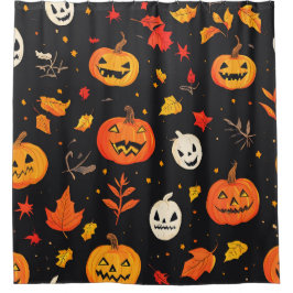 Cortina Para Box Diversão do Halloween Pumpkin e deixa Impressão