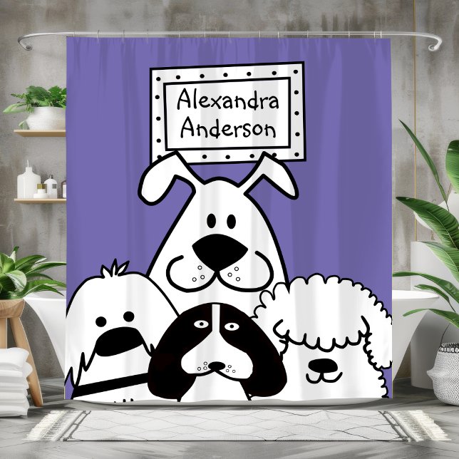 Cortina Para Box do Lover de Cachorro Personalizado (Personalized Dog Lover's Shower Curtain)