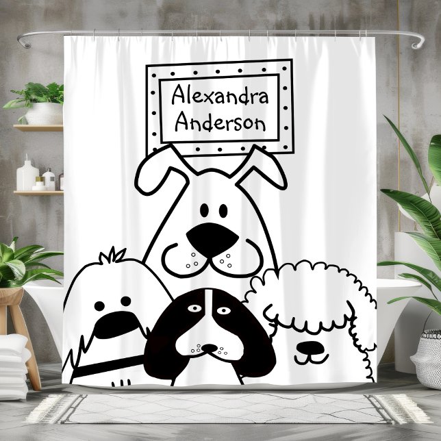 Cortina Para Box do Lover de Cachorro Personalizado (Personalized Dog Lover's Shower Curtain)