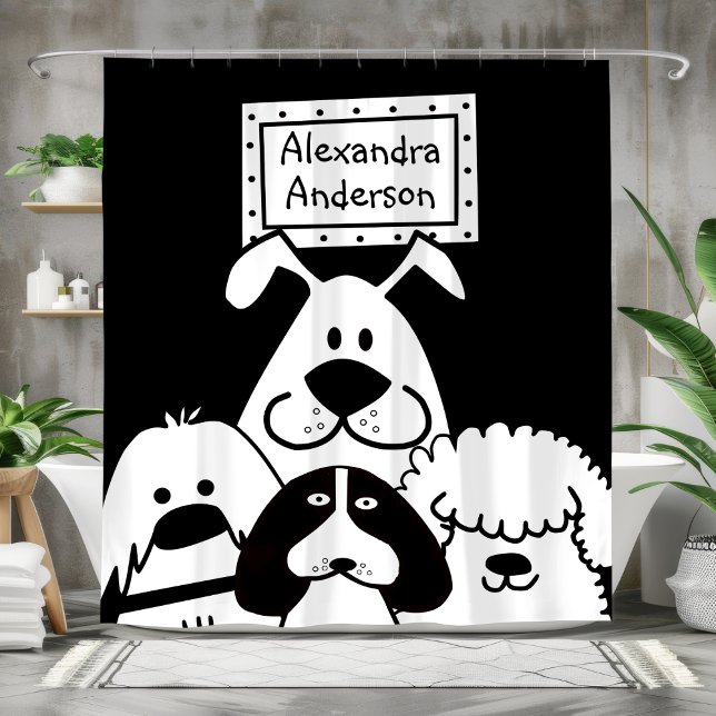 Cortina Para Box do Lover de Cachorro Personalizado (Personalized Dog Lover's Shower Curtain)