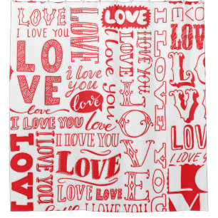 Cortina Para Box Dodles De Amor Desenhados À Mão Em Segundo Plano