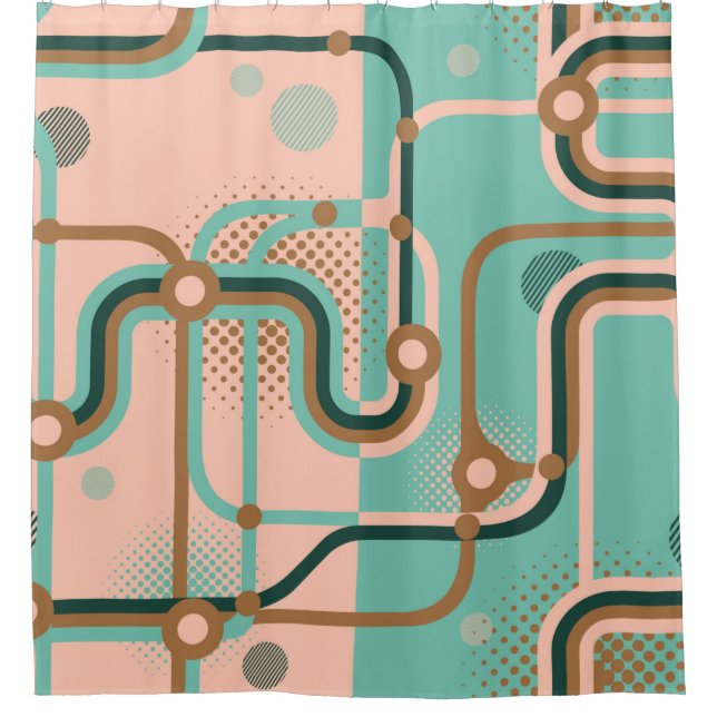 Cortina Para Box Dois padrões perfeitos em cores diferentes. Abstra (Frente)